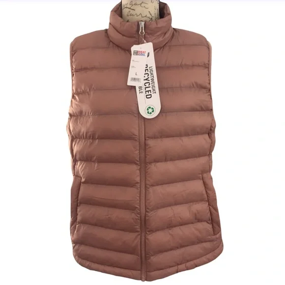 NWT Lightweight Polyfill Packable Puffer Vest Dusty Mauve Large - Picture 3 of 12